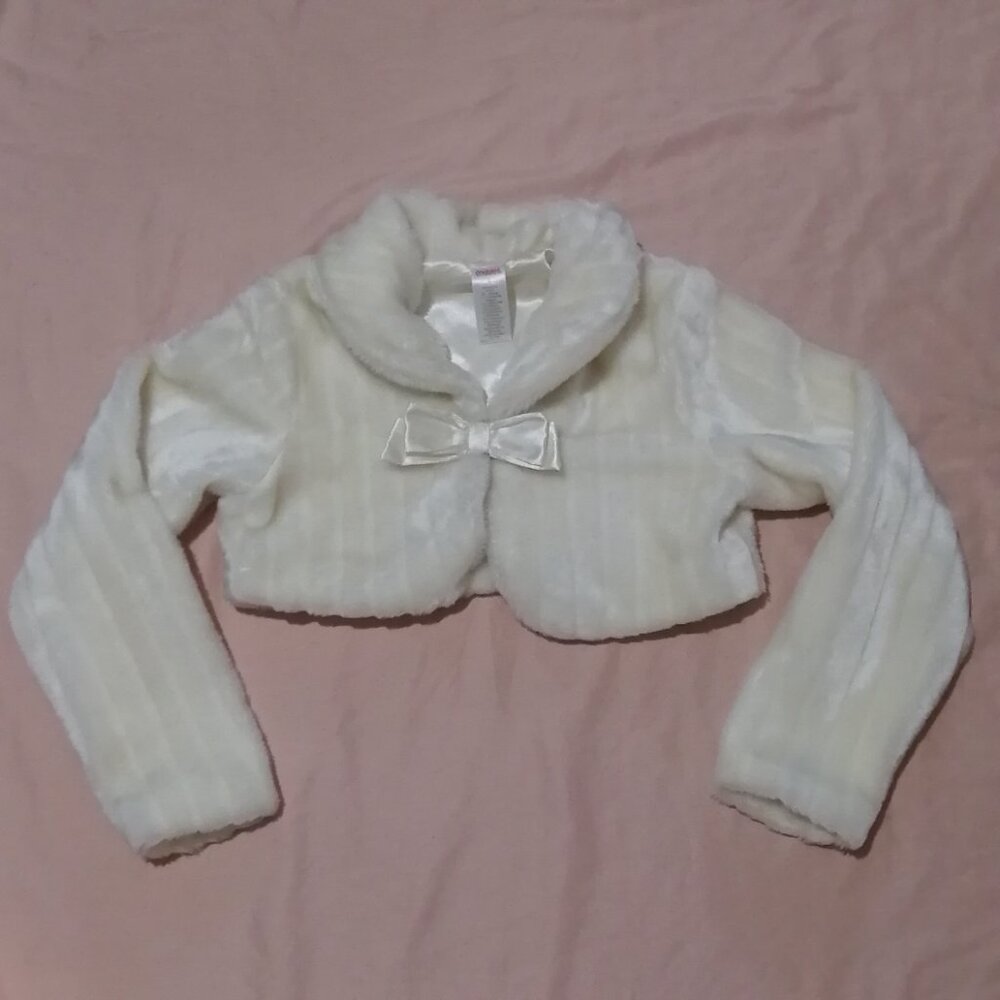 Luxurious and Elegant Faux Fur & Satin Girl's Bolero Jacket
